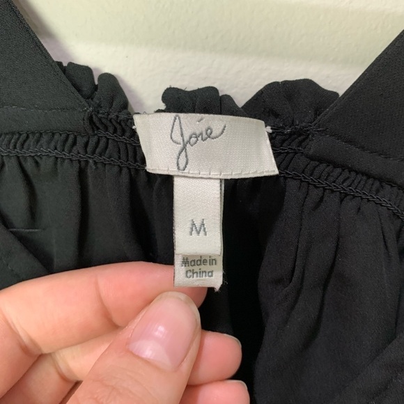 [Joie] Black 100% Silk Sleeveless Sheer Longline Tunic Tank Top - Picture 4 of 8